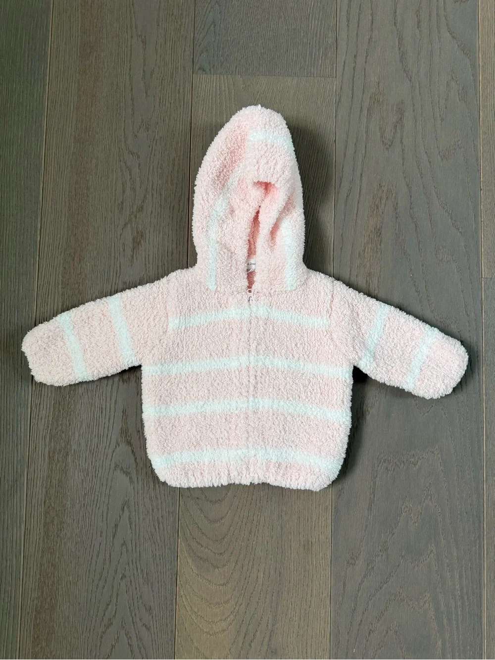 Pretty Pink & Ivory Stripe Hooded Jacket